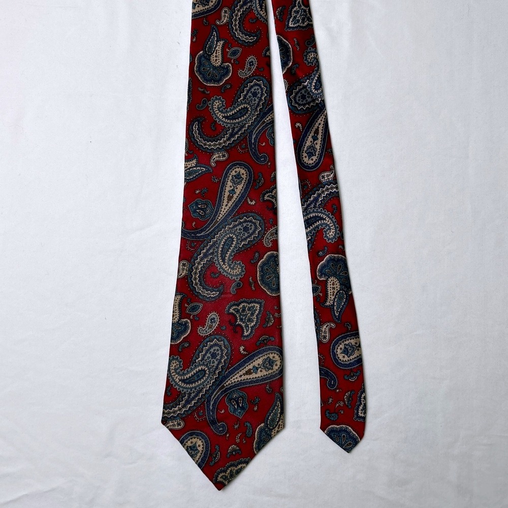 Gant Mens Vintage Paisley Silk Classic Necktie OS Red Blue Formal Office Preppy